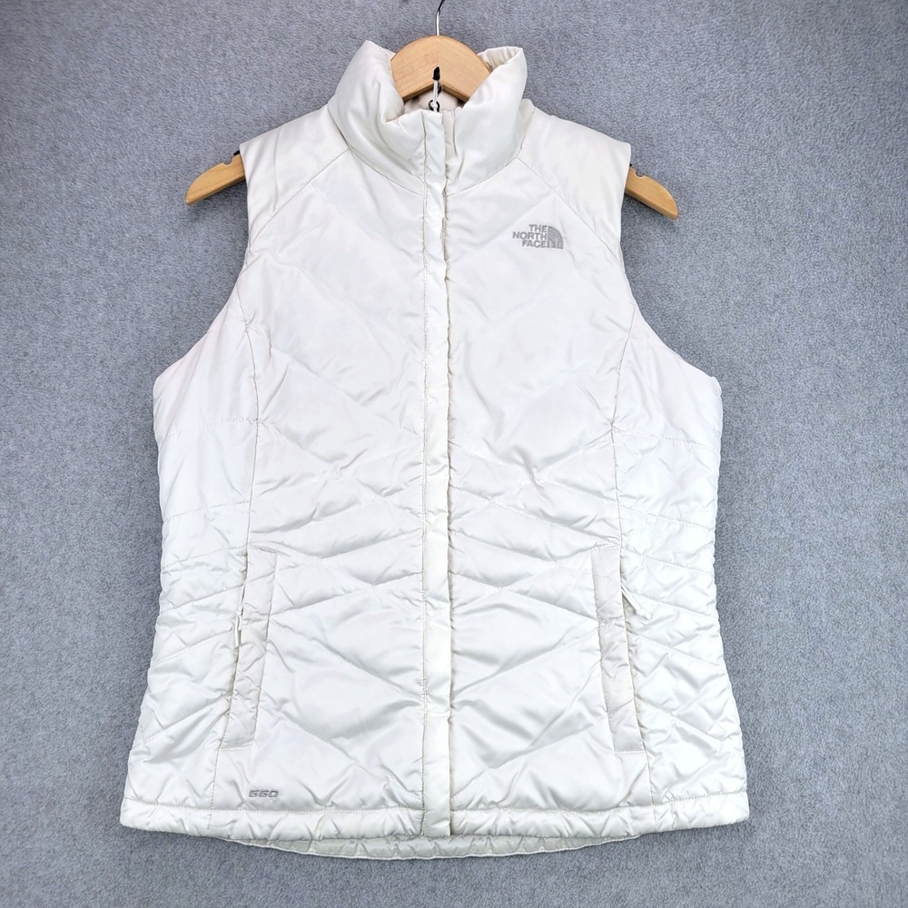 The North Face 550 Down Puffer Vest Womens Medium White Quilted Jacket